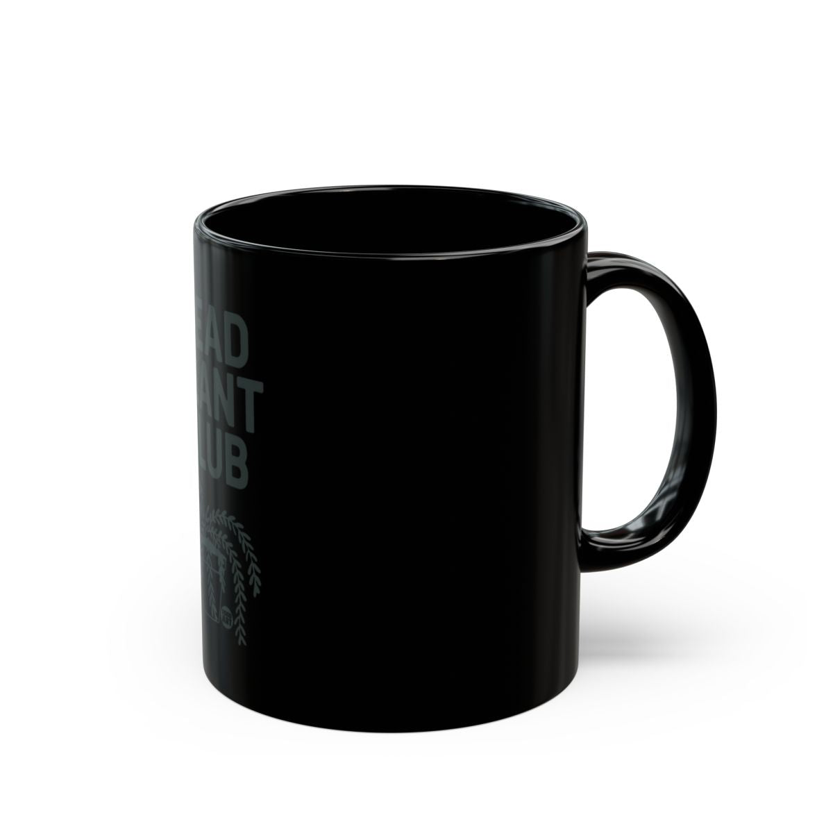 Stylish Black Plant Club Glossy Ceramic Mug