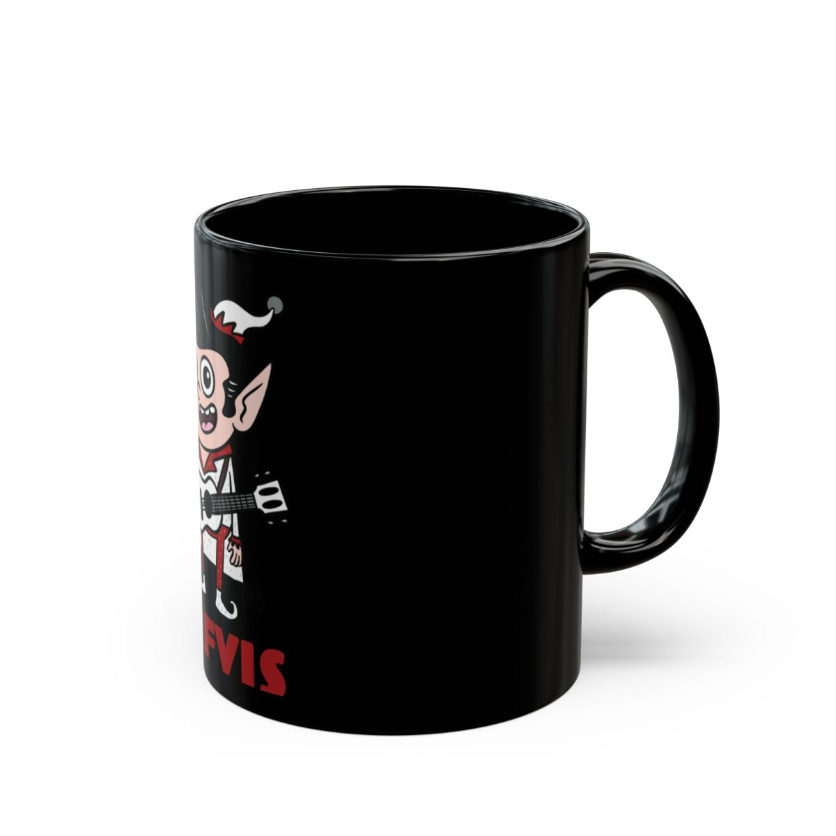 Fun Elvis Themed Black Coffee Mug