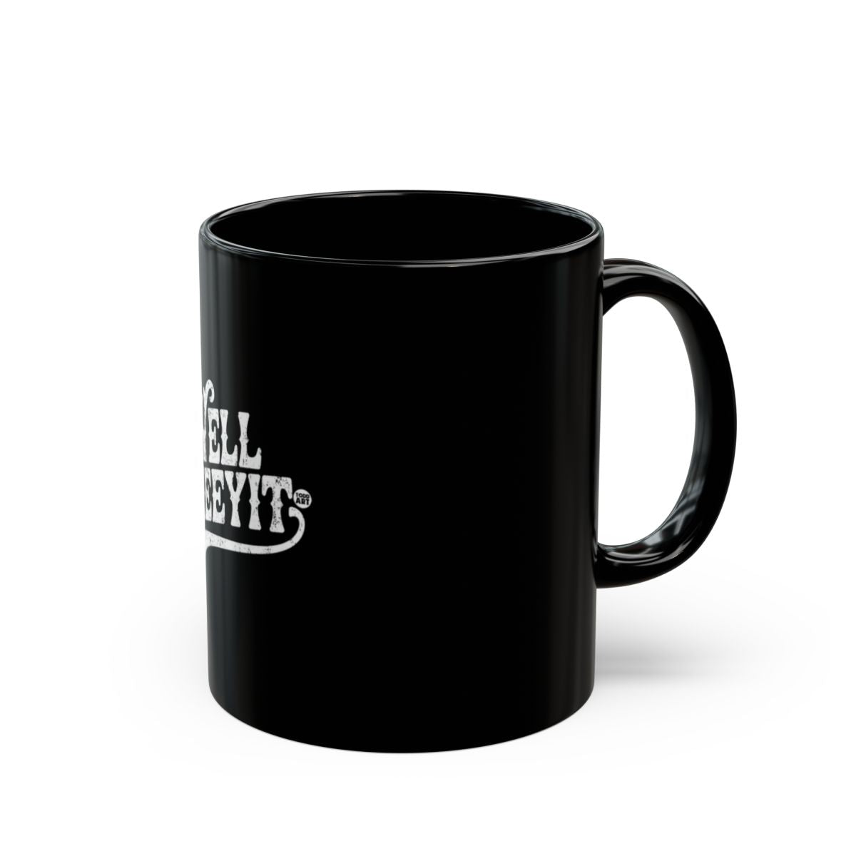 Classic Black Mug with Retro Style Print