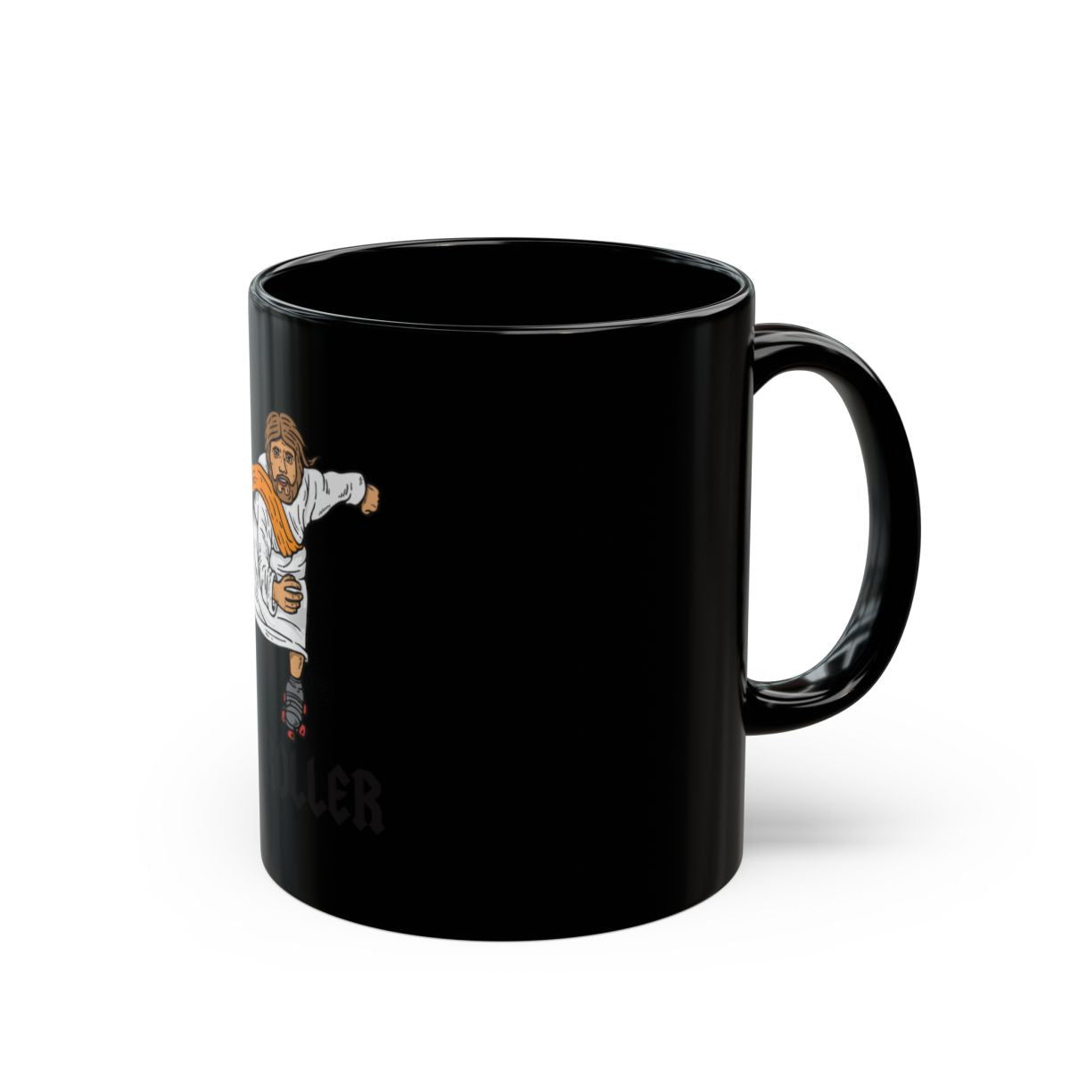 Unique Black Mug with Stylish Design Footballer Illustration