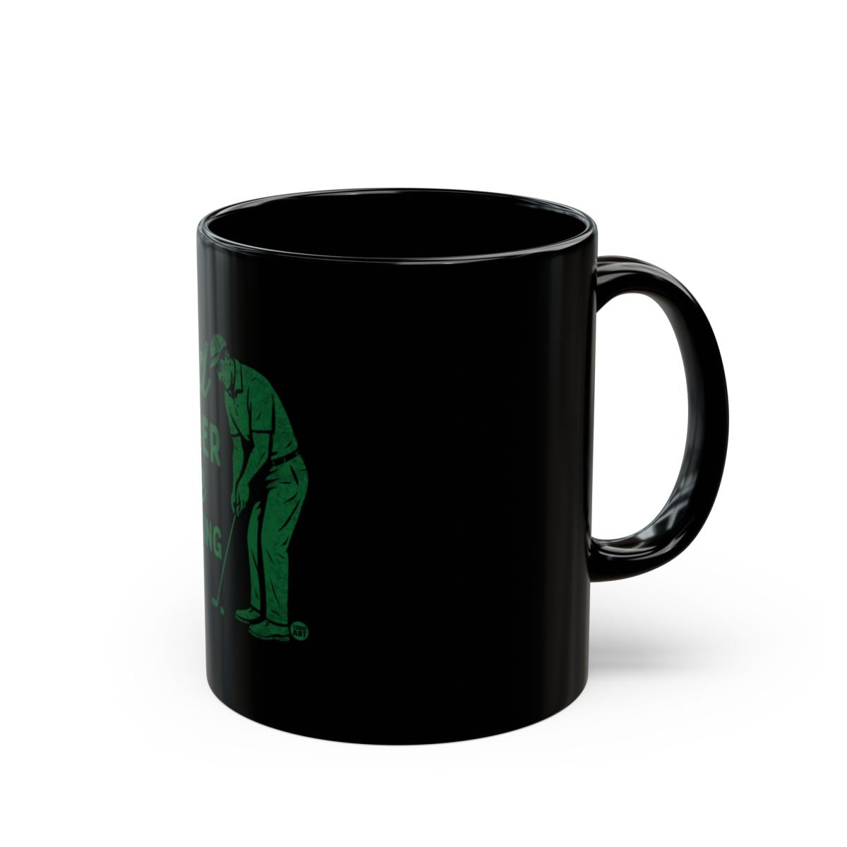 Golfer Silhouette Printed Black Coffee Mug