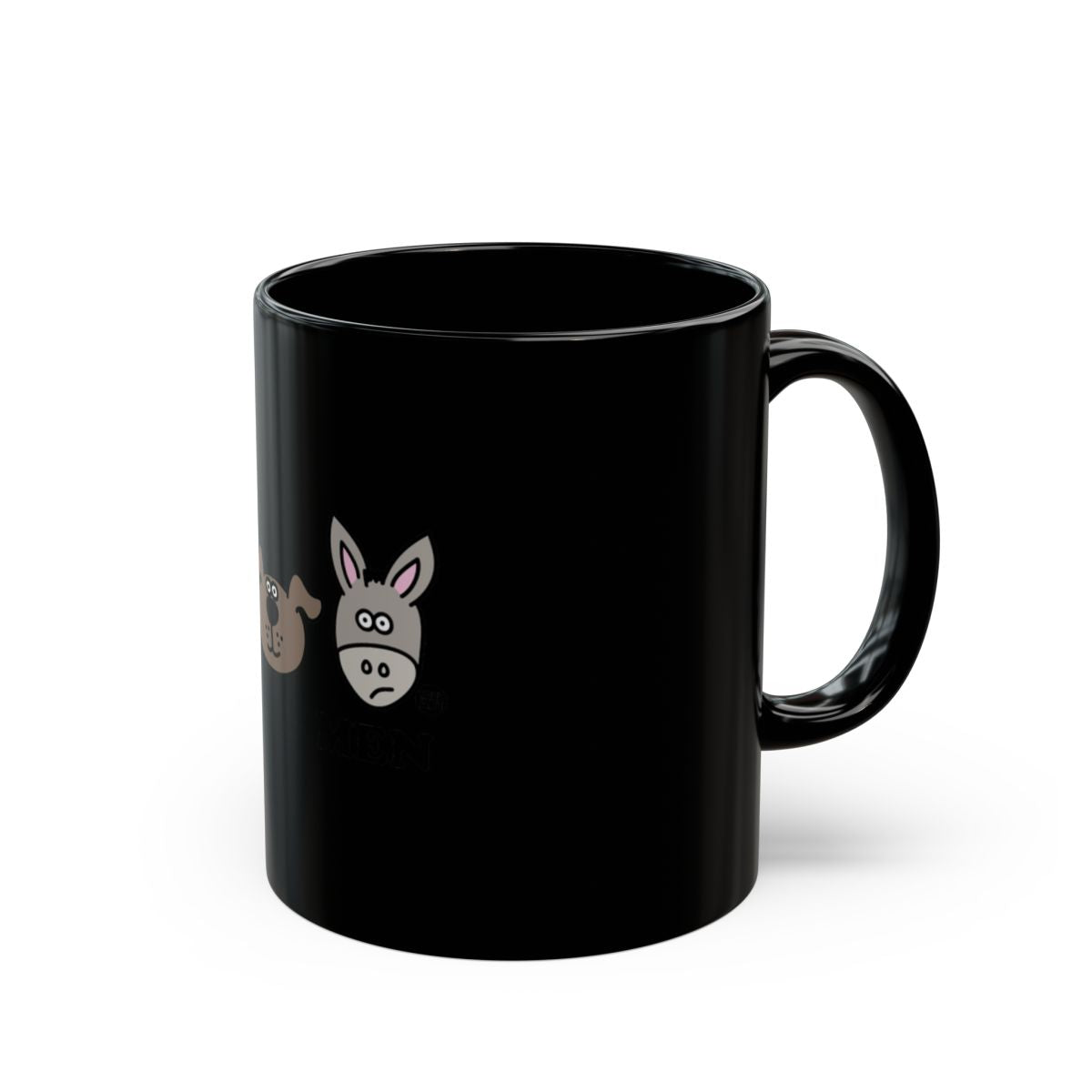 Cute Animal Faces Black Coffee Mug for Tea