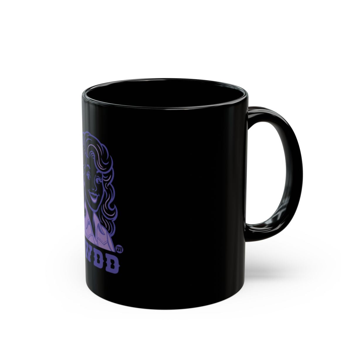 Vibrant Black Mug with Unique Artistic Design