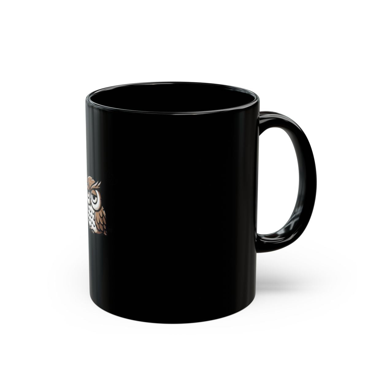 Owl Design Black Mug Perfect for Coffee or Tea