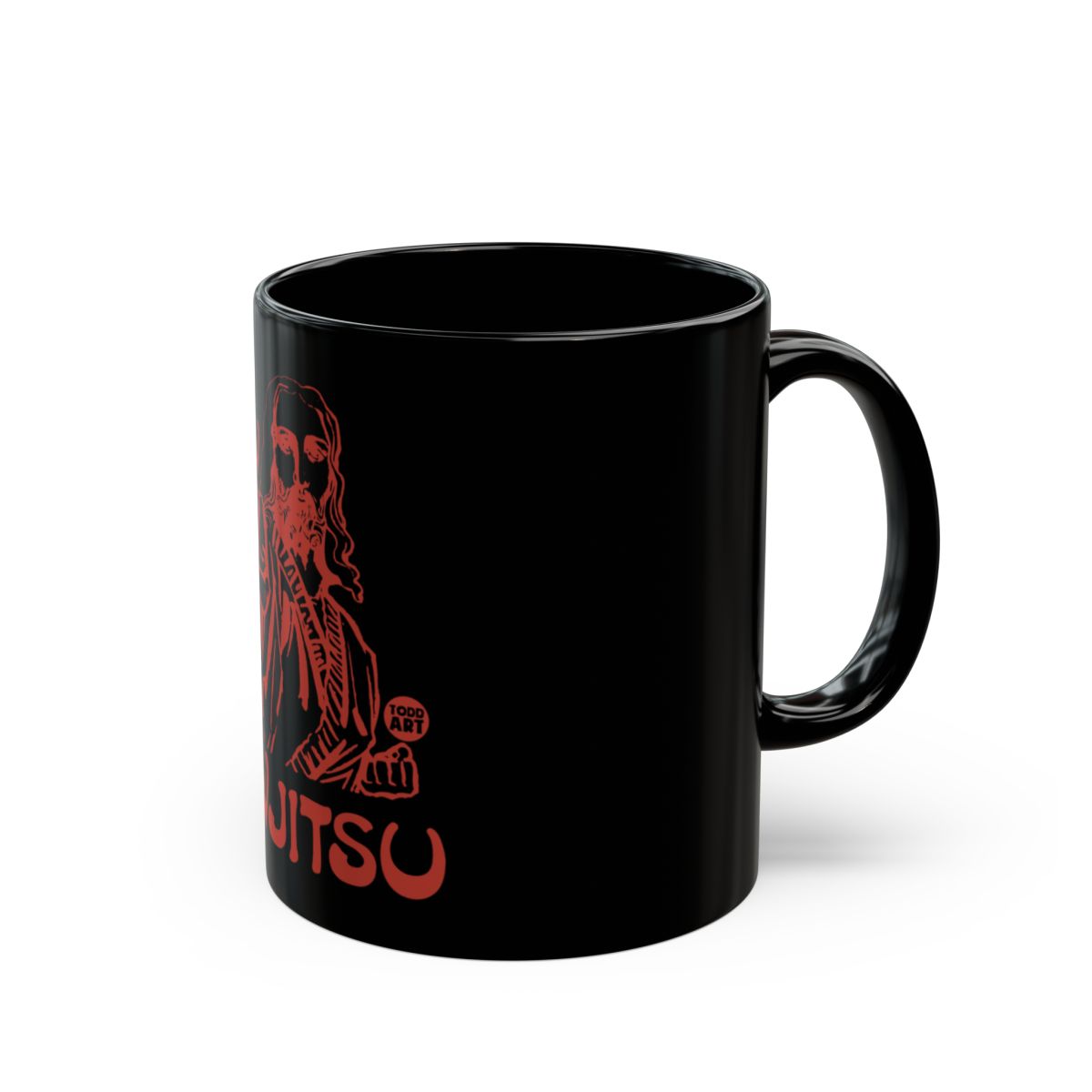 Unique Jiu-Jitsu Themed Mug with Artistic Red Design