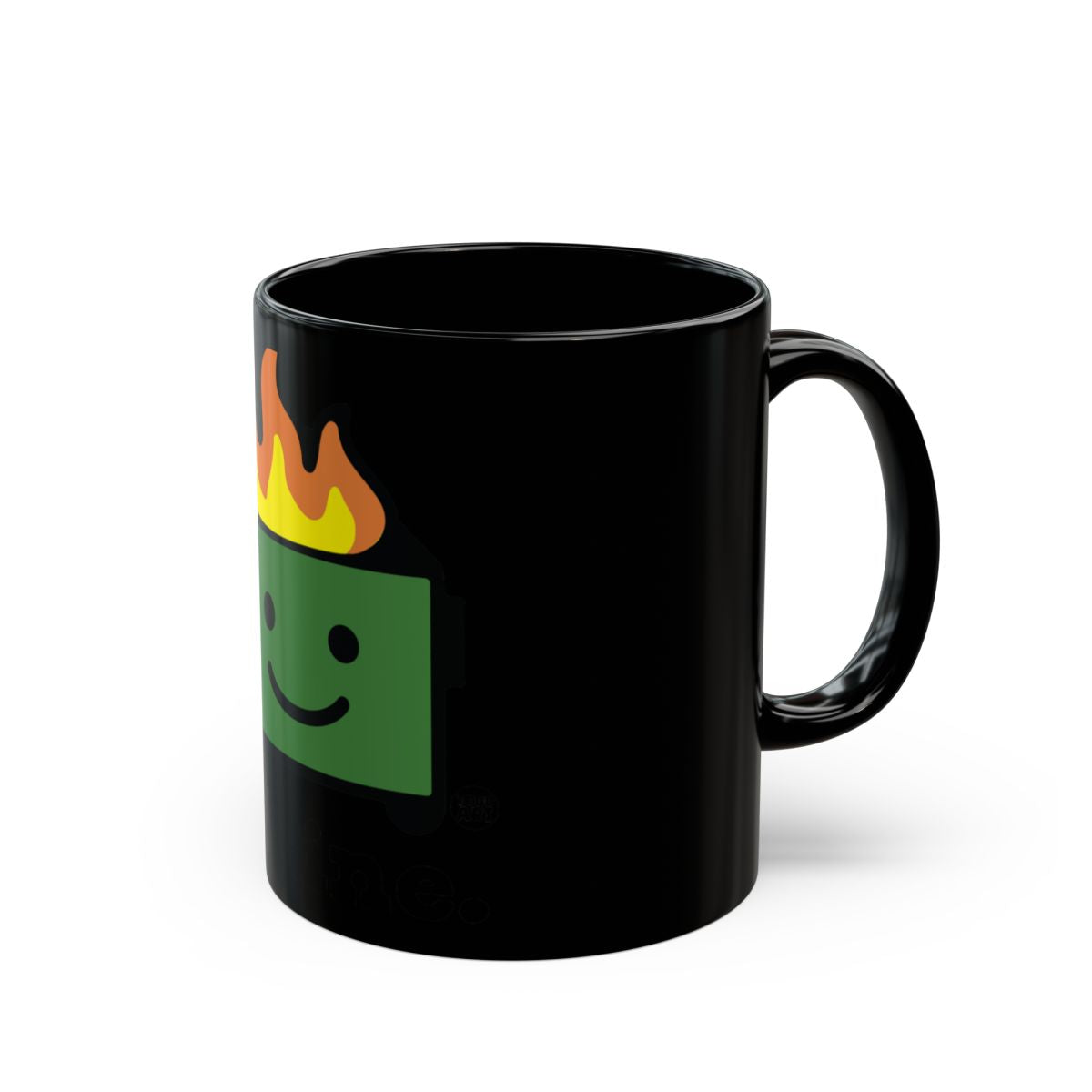 Cute Black Mug with Fun Smiling Face Design