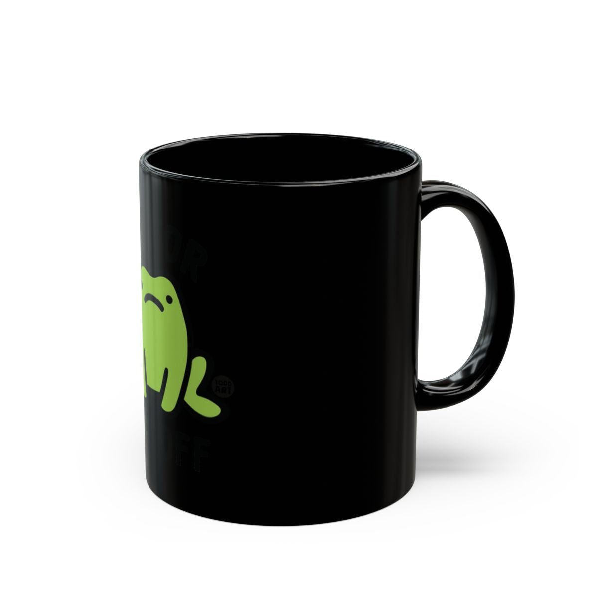 Cute Green Frog Black Ceramic Coffee Mug