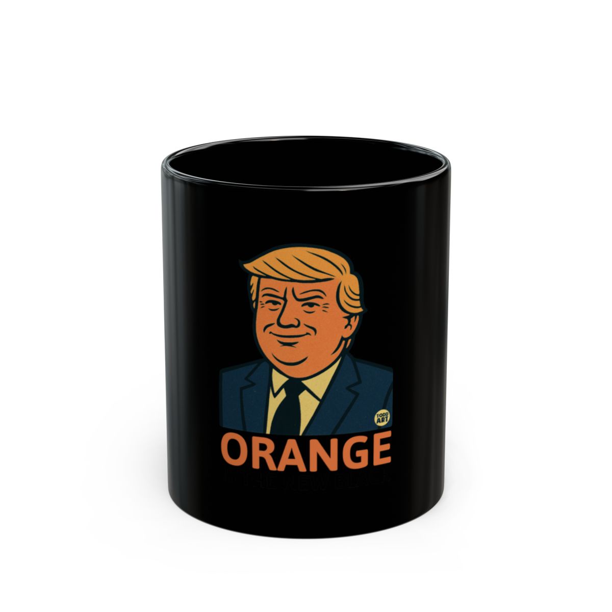 Funny Orange Character Novelty Black Coffee Mug