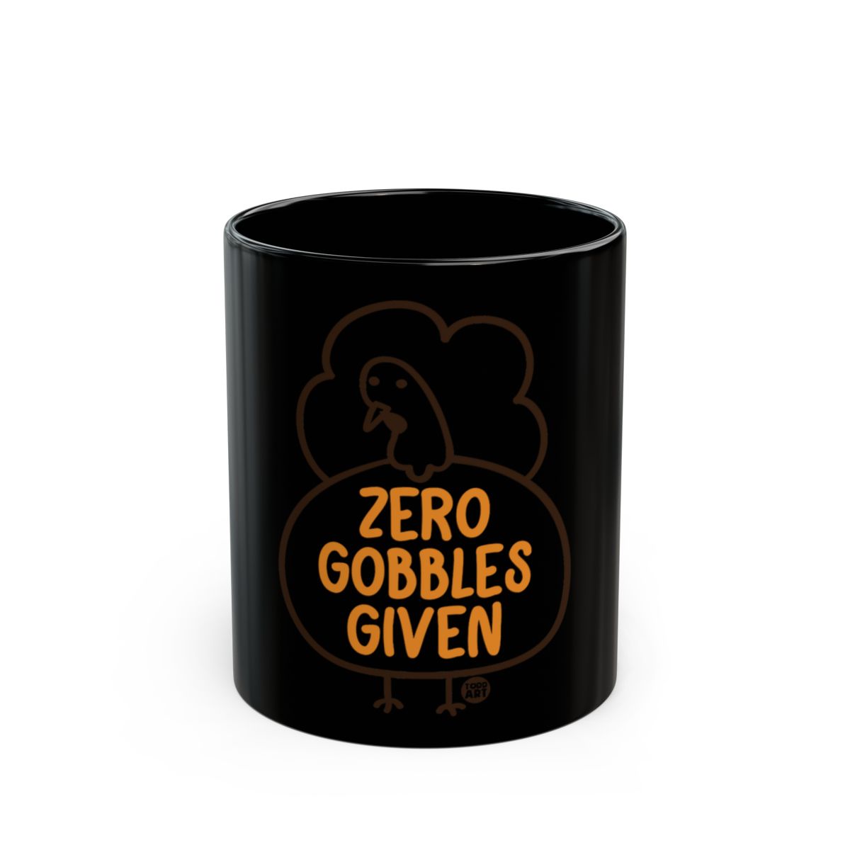 Zero Gobbles Given Black Thanksgiving Mug