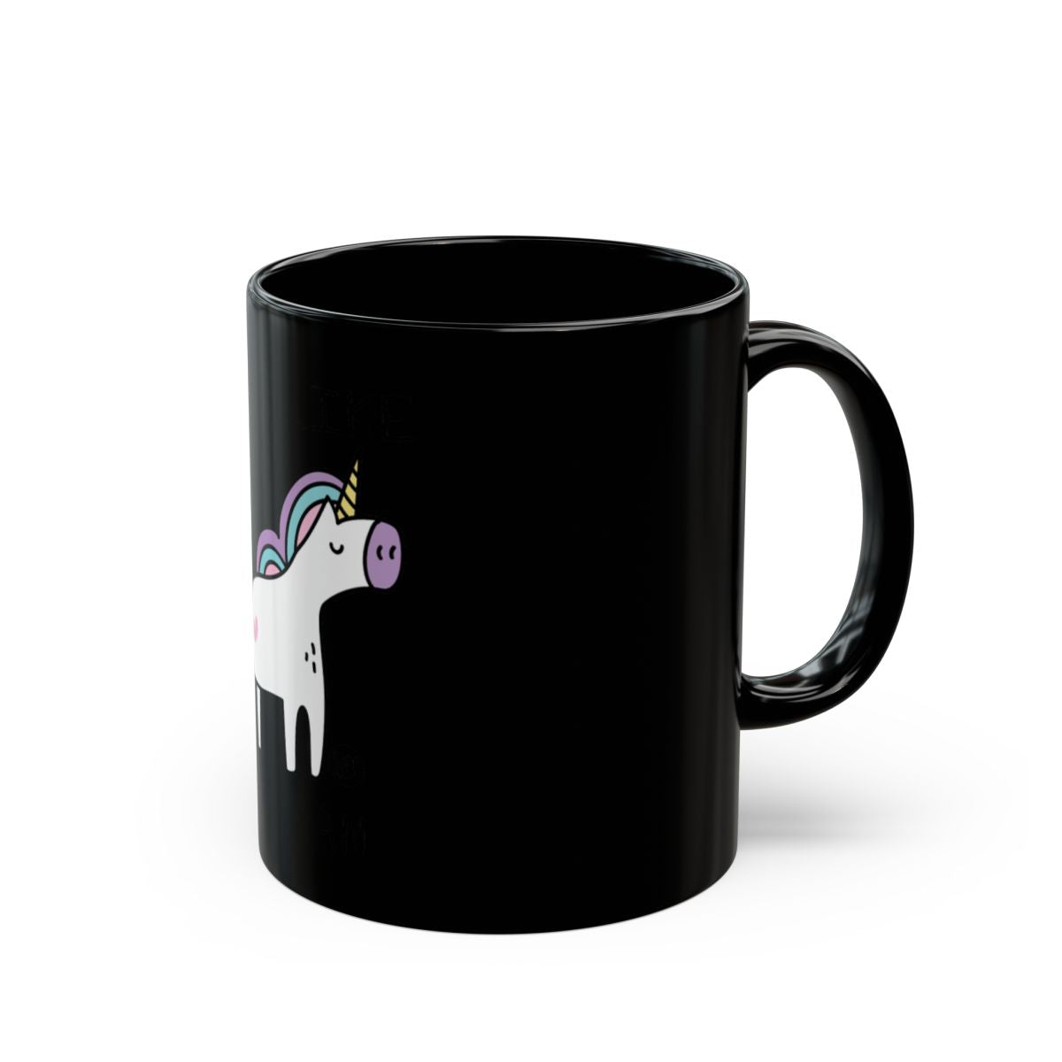 Cute Unicorn Design Black Coffee Mug for Unicorn Lovers