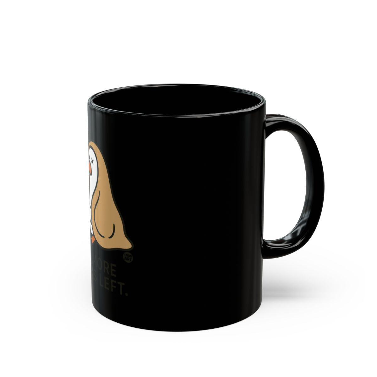 Cute Black Mug with Adorable Cartoon Character Design