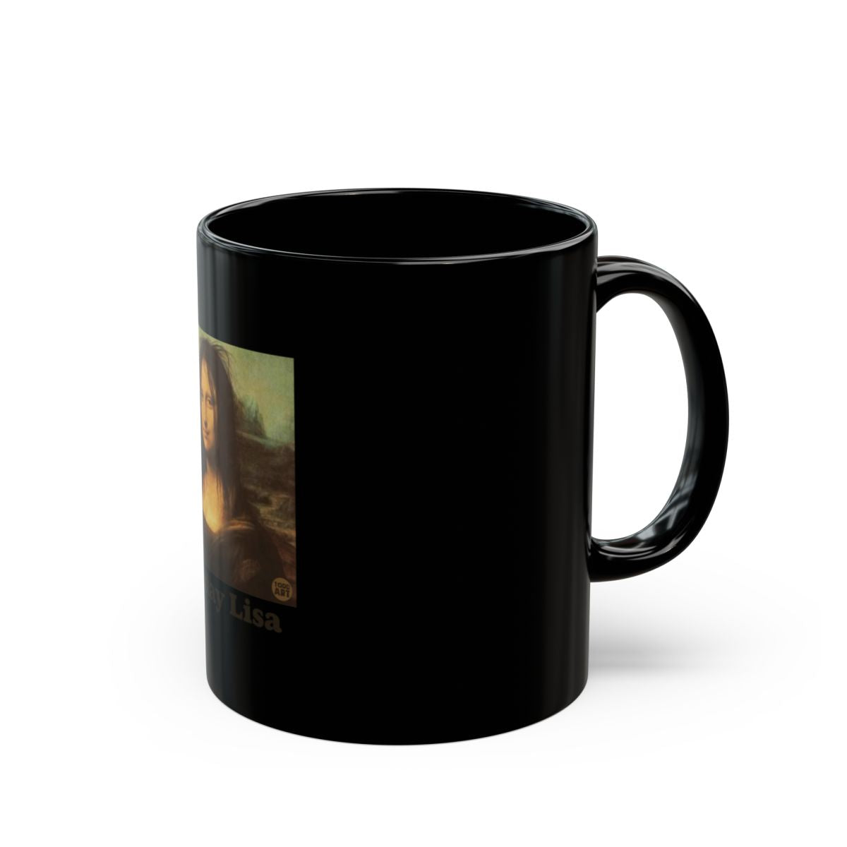Classic Art Mona Lisa Printed Black Coffee Mug