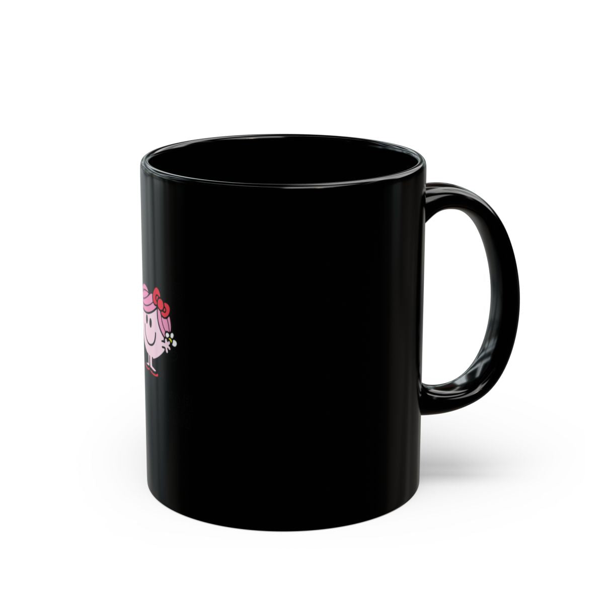Cheerful Smiling Character Black Coffee Mug
