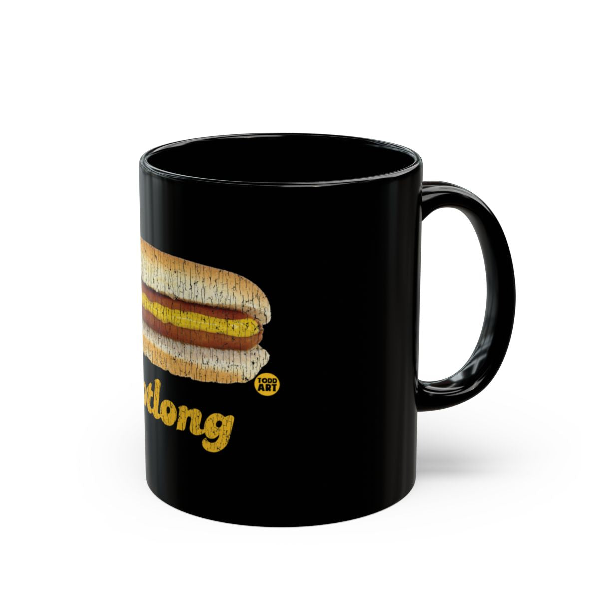 Hotdog Printed Design on Black Coffee Mug Product