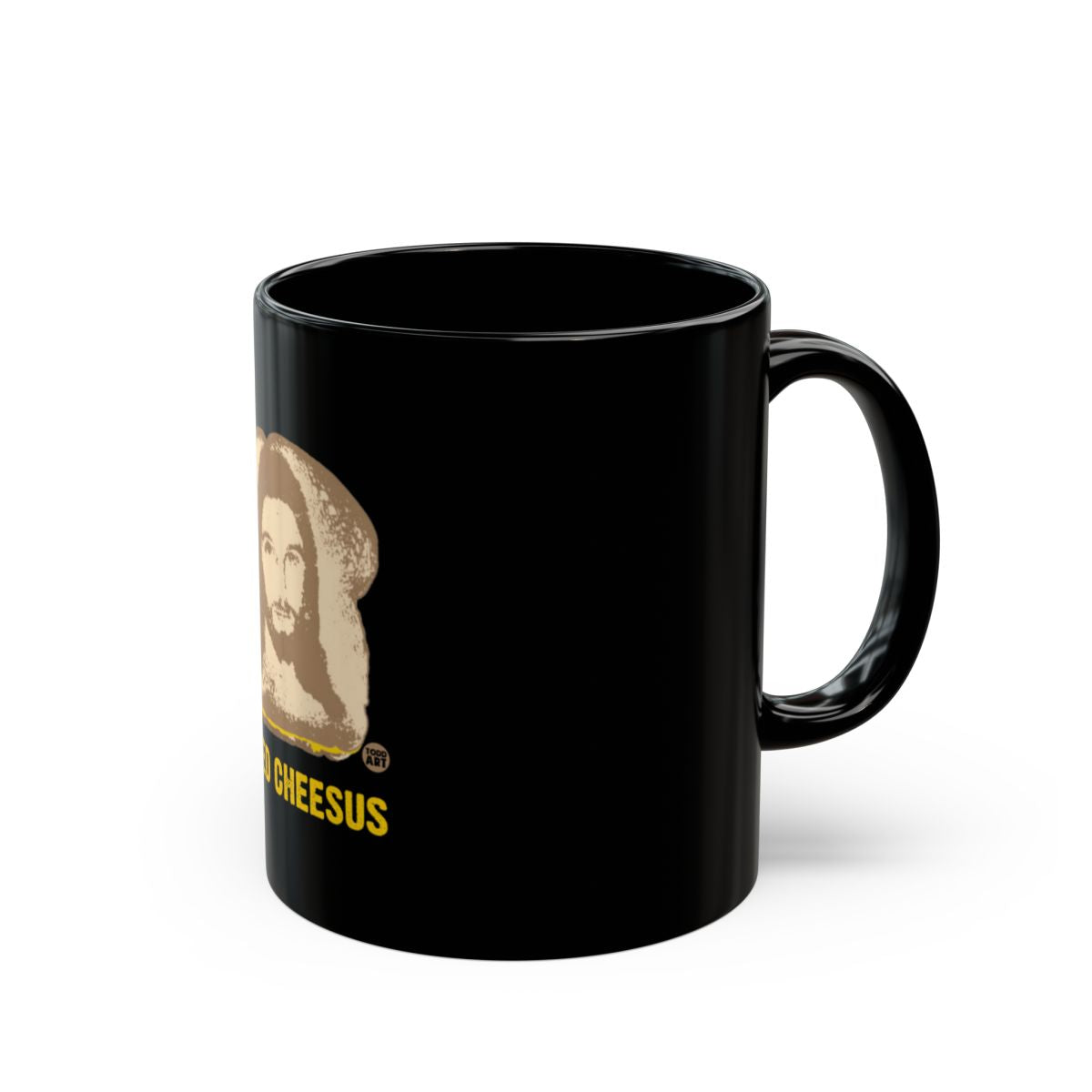 Funny Jesus Bread Print Black Coffee Mug