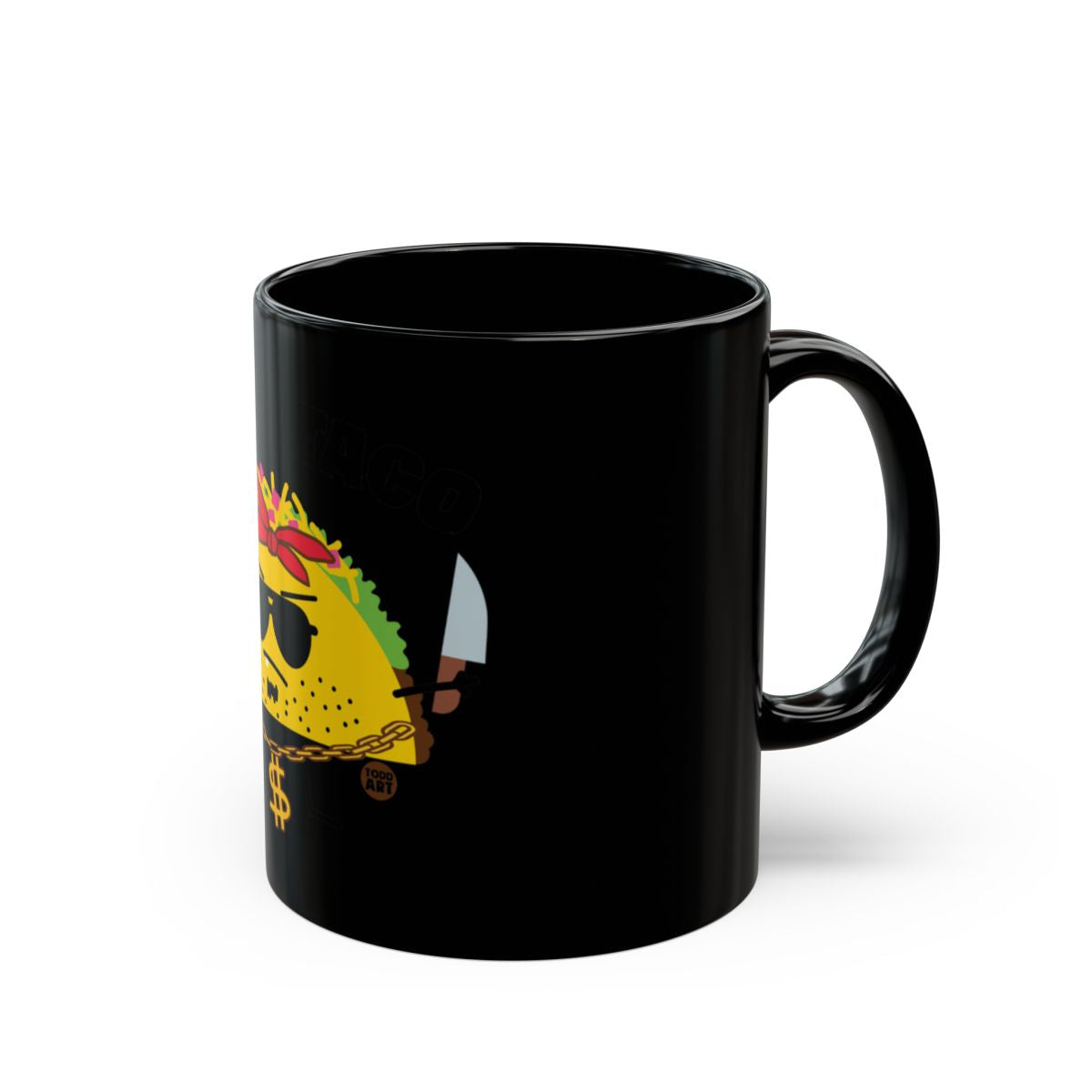Cool and Funky Taco Graphic Black Coffee Mug