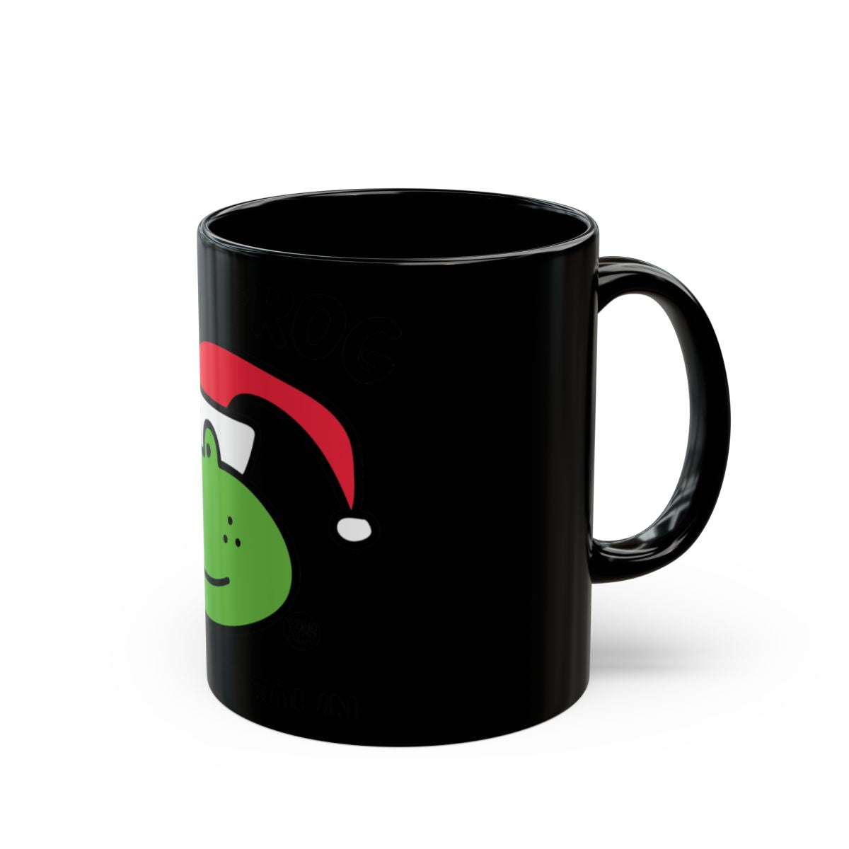 Festive Christmas Frog Black Coffee Mug Gift Item