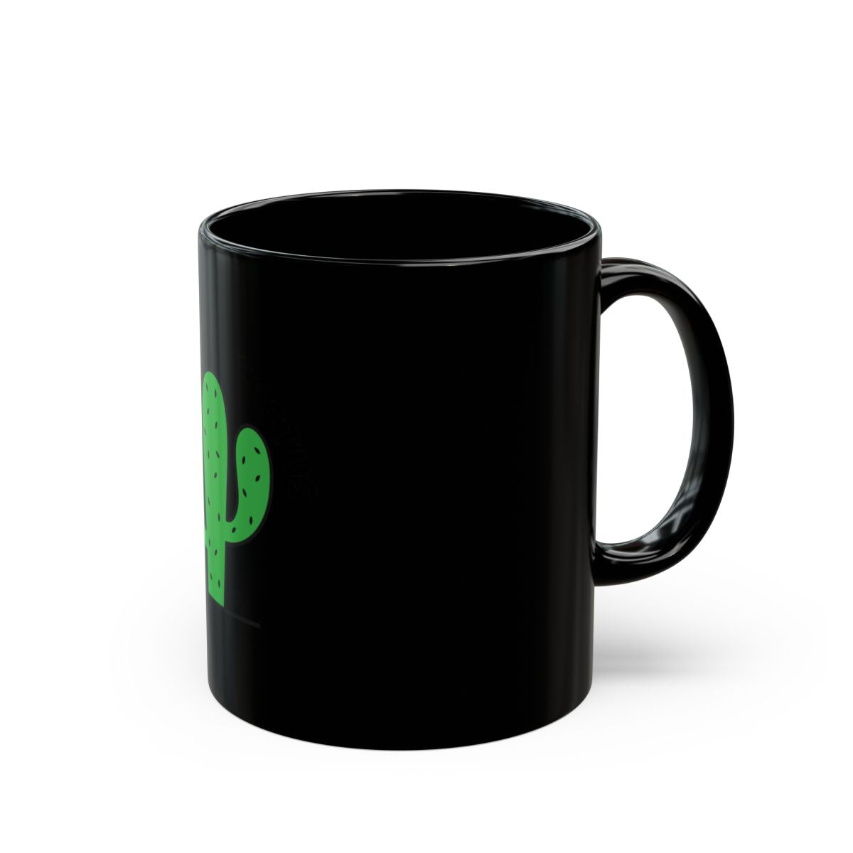 Black Mug with Cactus Design for Coffee Enthusiasts
