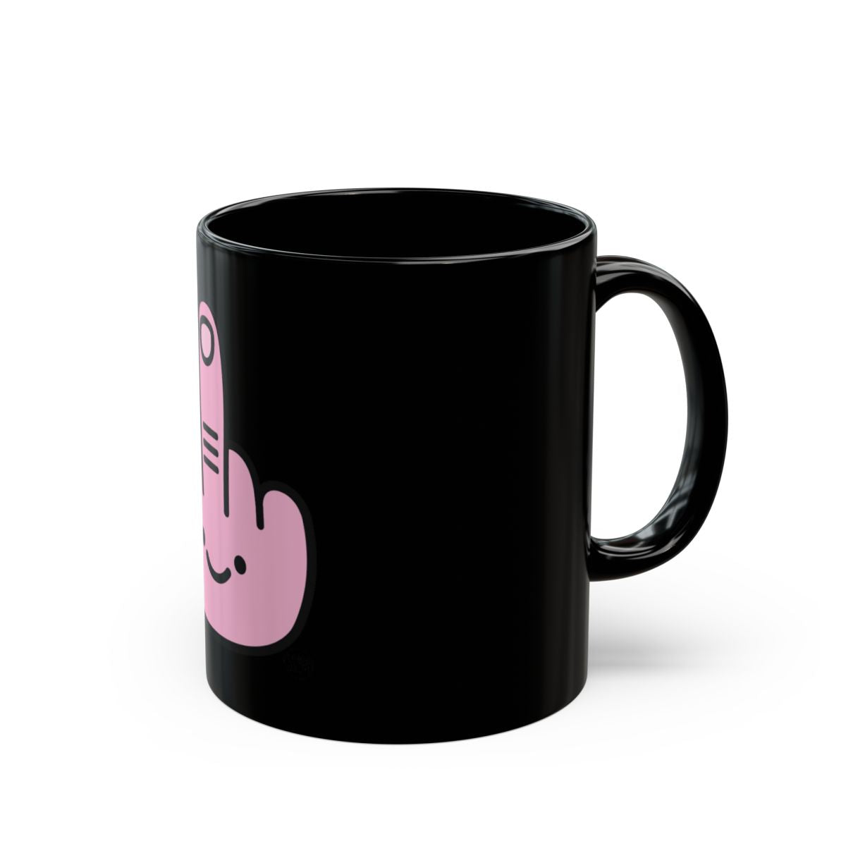 Cute Pink Cat Paw on Black Coffee Mug