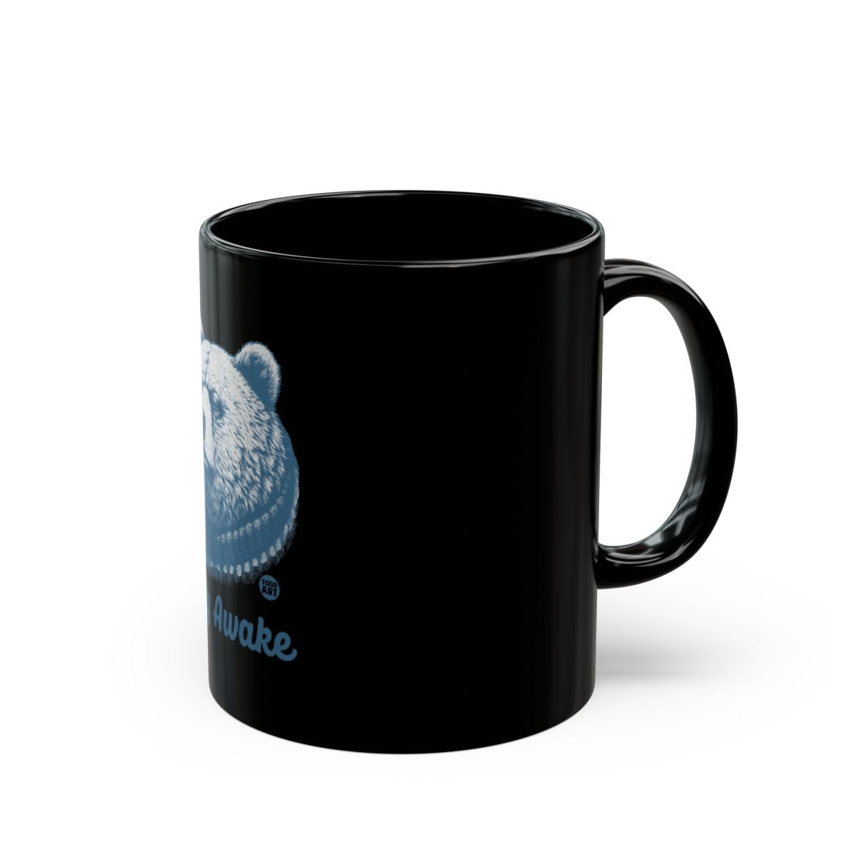 Cute Bear Graphic Black Ceramic Coffee Mug