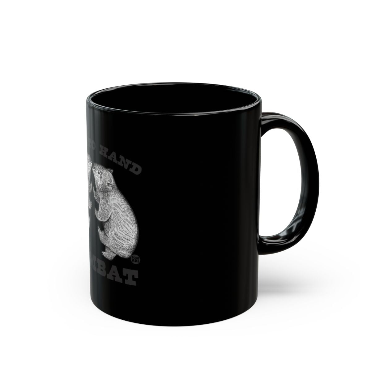 Support Bandicoot Wombat Fight Black Design Mug