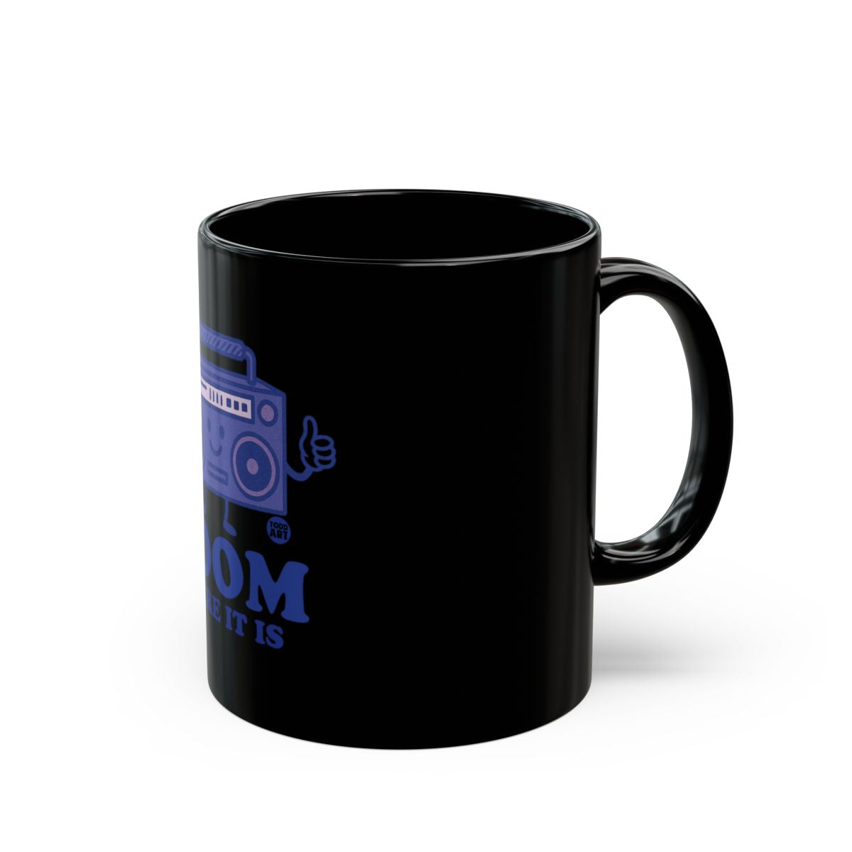 Retro Boom Box Graphic Black Coffee Mug