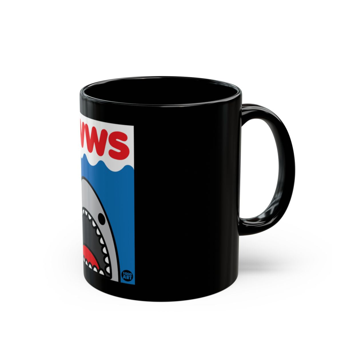Shark Themed Black Coffee Mug for Fun Beverages