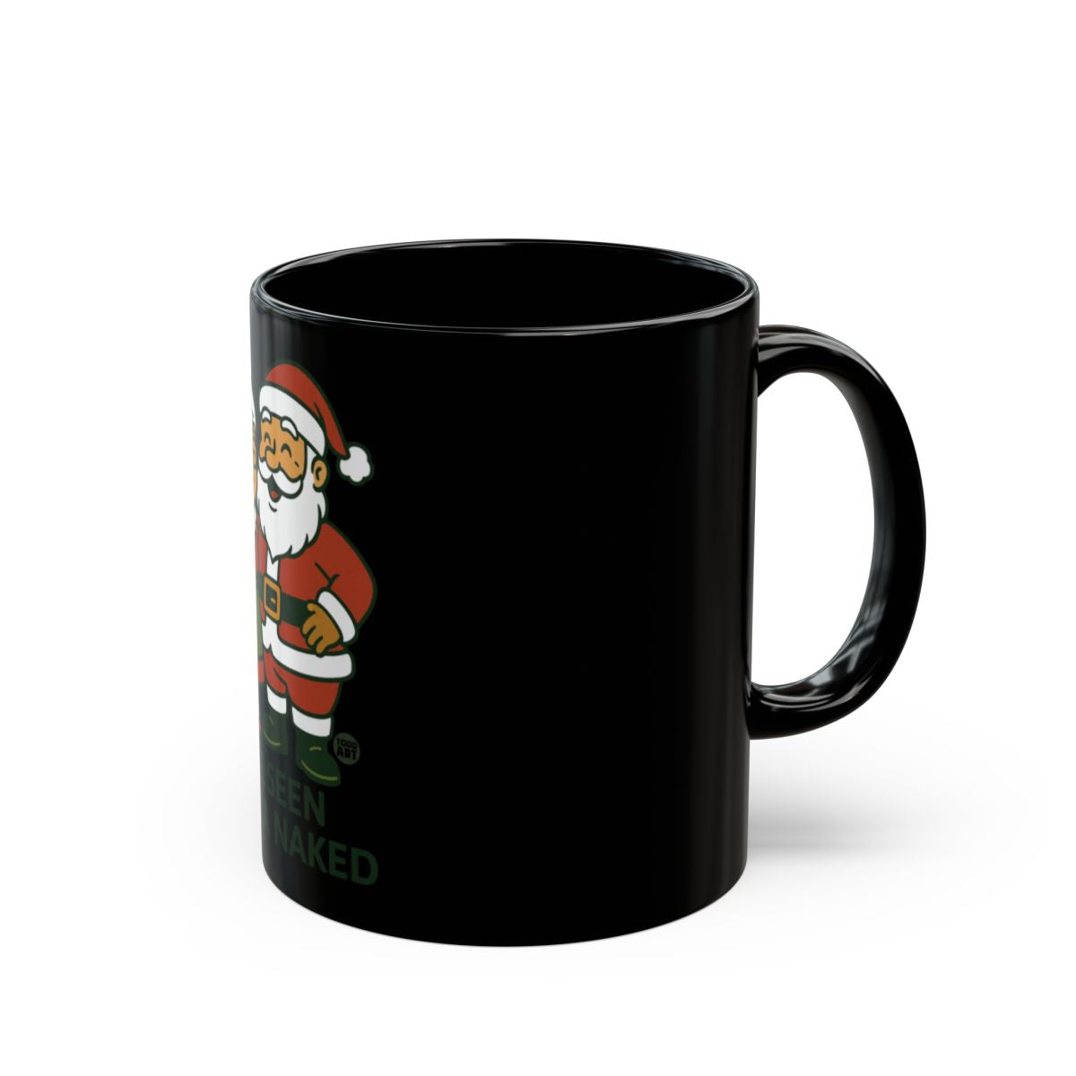 Funny Christmas Santa BeeN Naughty Black Mug