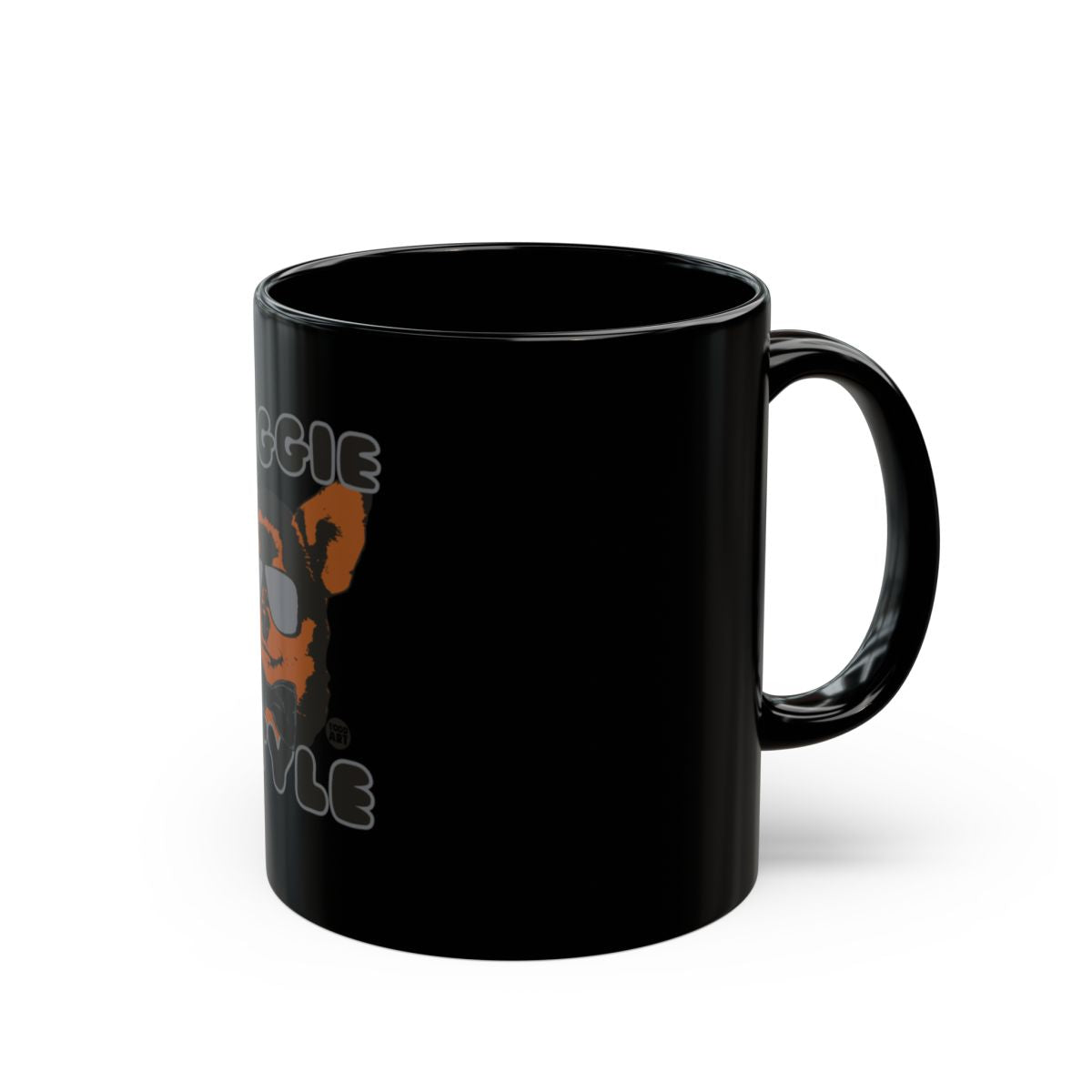 Unique Dog Face Design Black Coffee Mug