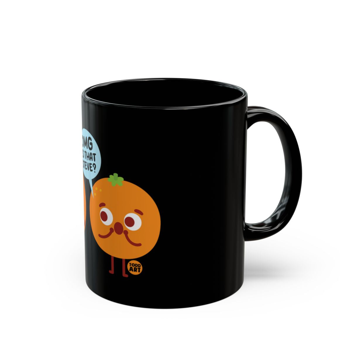 Funny Orange and Mustache Mug with Cute Design