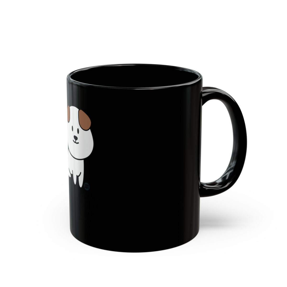 Cute Cartoon Dog Printed Black Coffee Mug