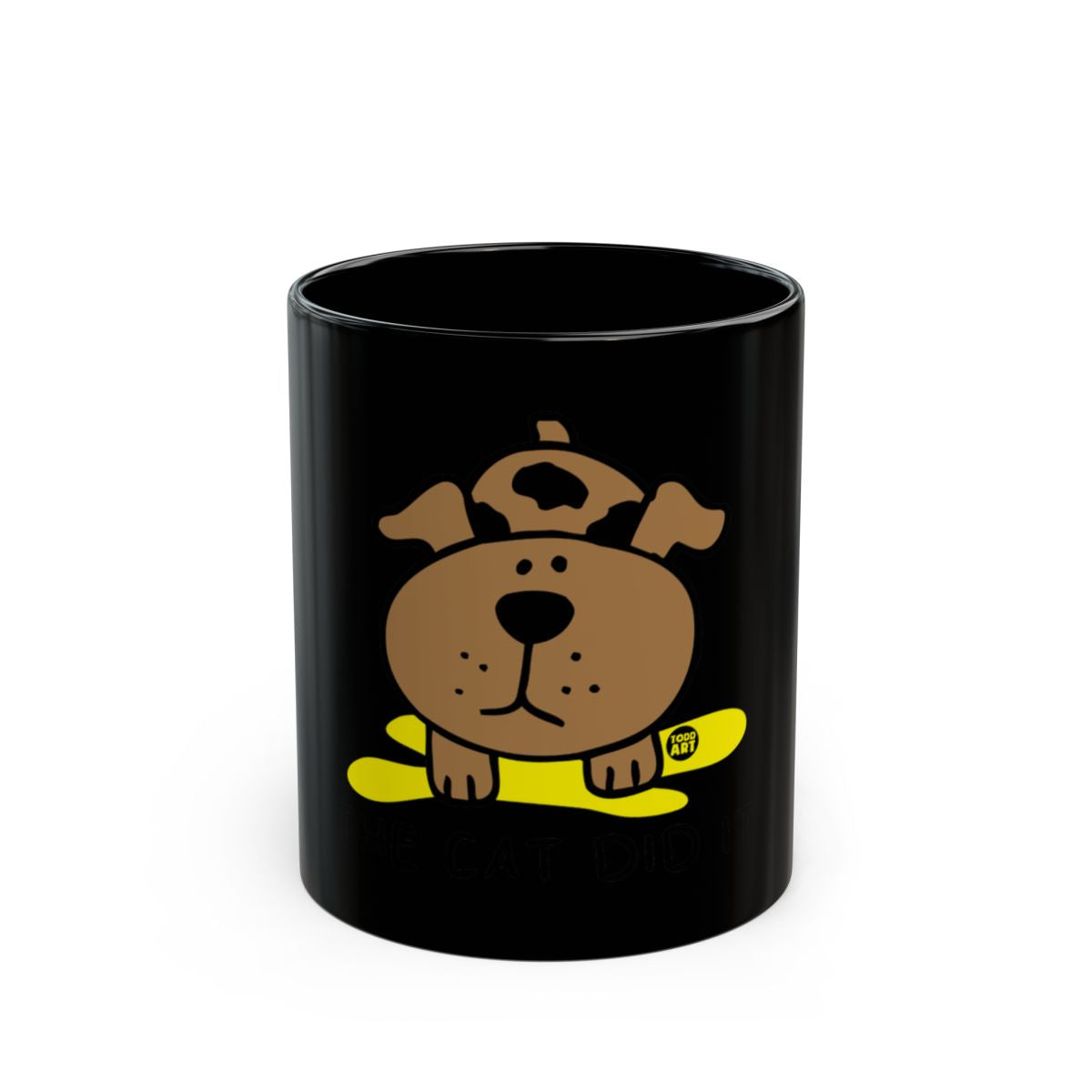 Cute Dog Graphic Black Coffee Mug for Pet Lovers