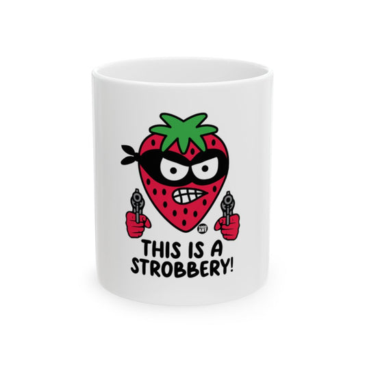 This is a Stroberry Funny Mug with Cartoon Design