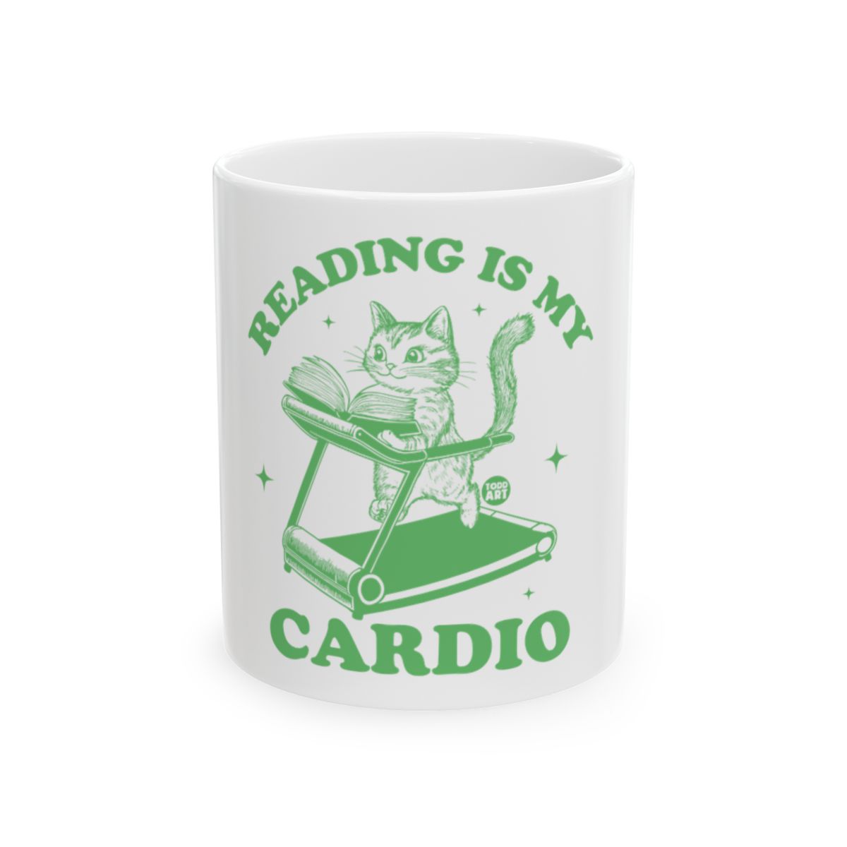 Reading Is My Cardio Cat Mug