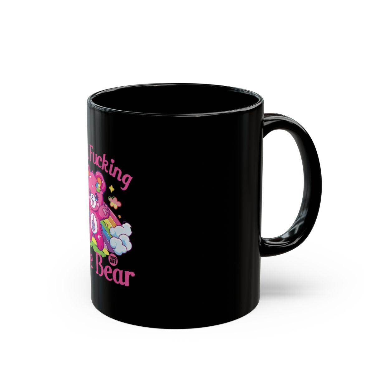Funny Bear Design Black Mug Great Gift Idea