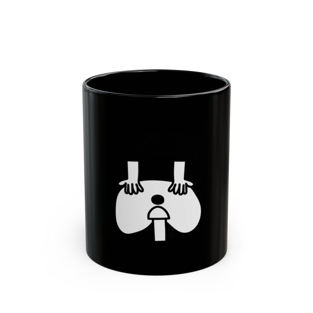 Unique Black Mug with Creative Design Print