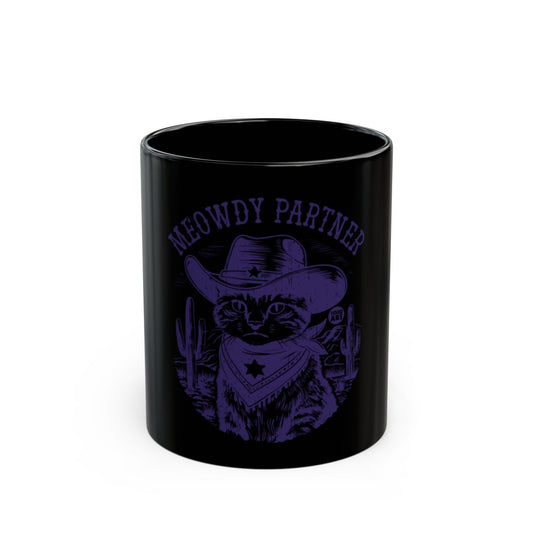 'Meowdy Partner Cowboy Cat Art Funny Coffee Mug'