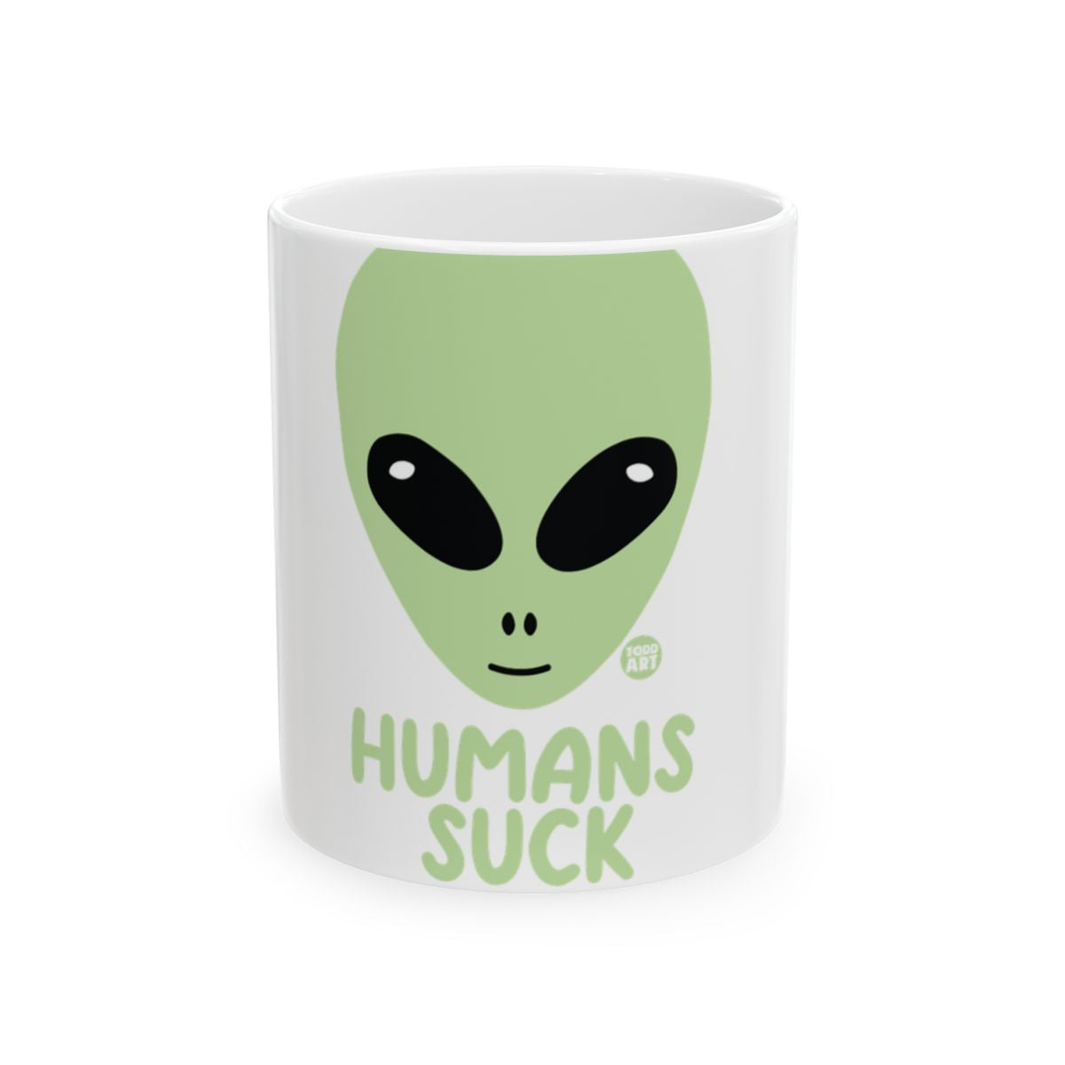 Alien Head Design Humans Suck Funny Coffee Mug