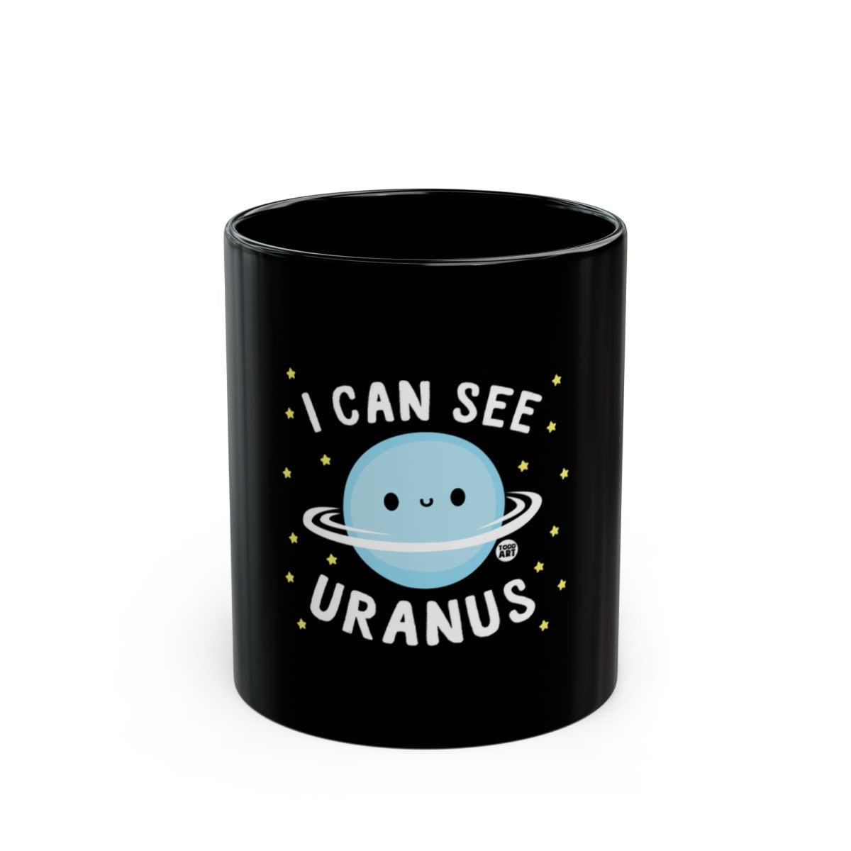 I Can See Uranus Cute Planet Black Mug Product