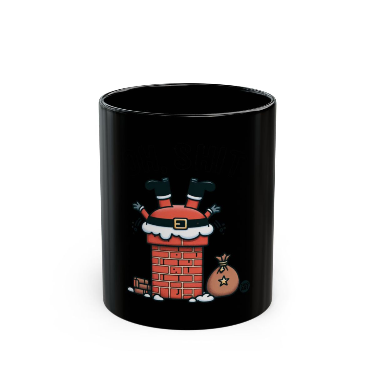 Santa Stuck in Chimney Funny Design Mug