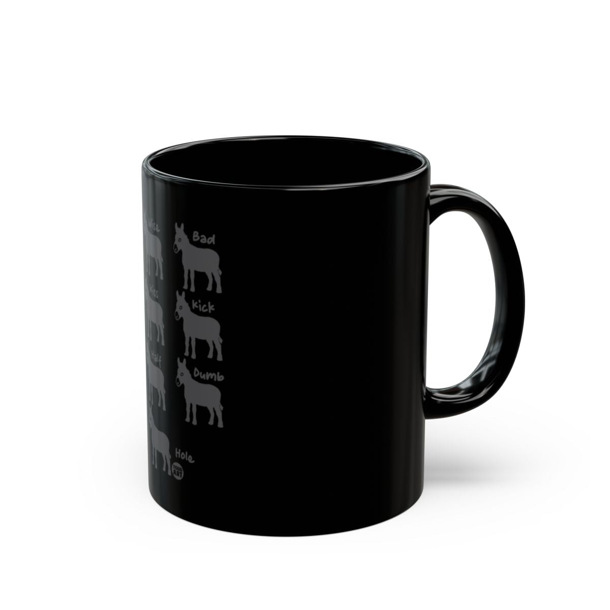 Funny Black Donkey Design Coffee Mug for Animal Lovers