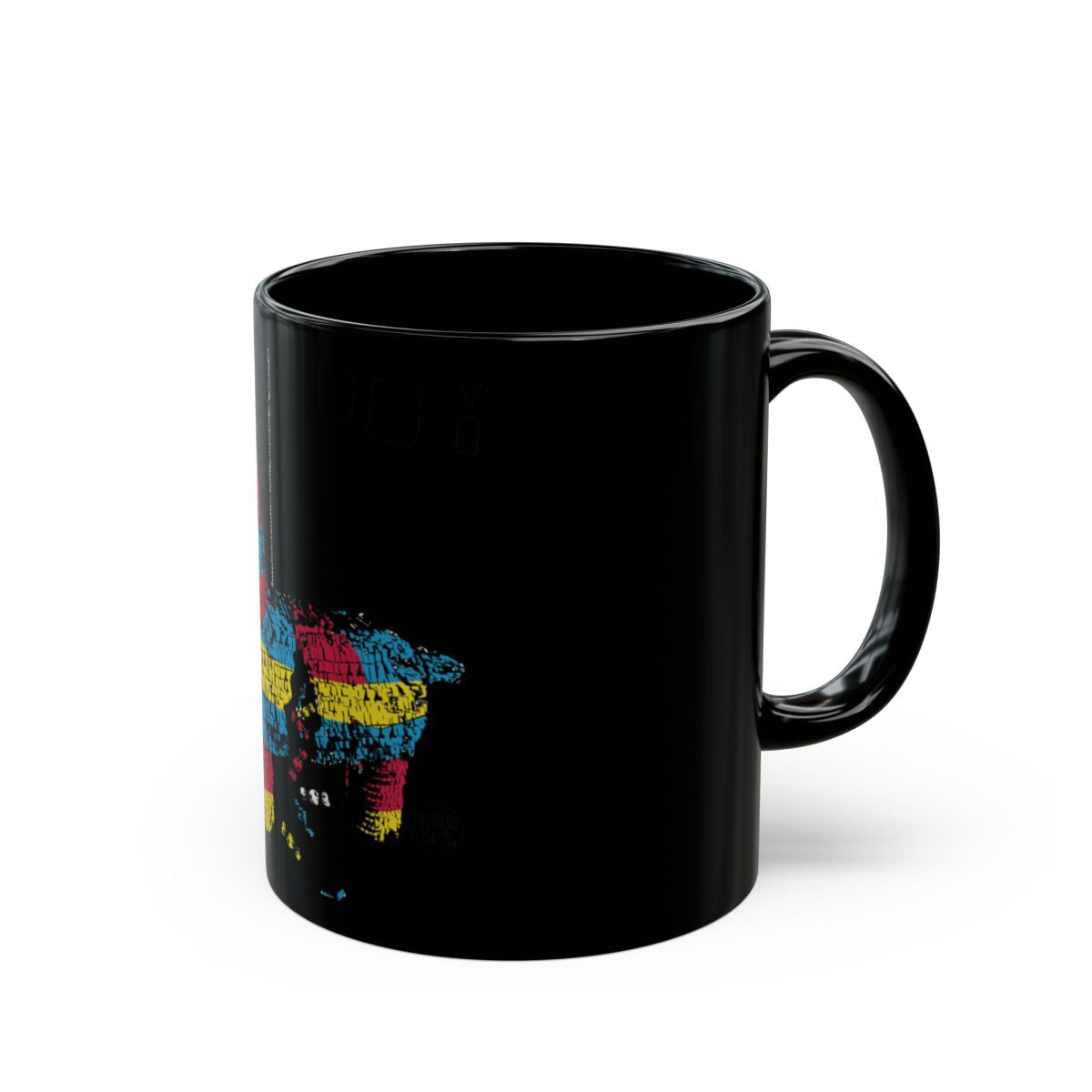 Multicolor Art Design Printed on a Black Mug