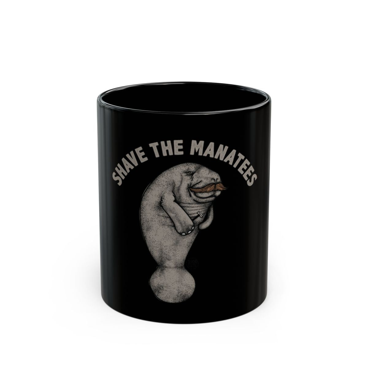Shave The Manatees Graphic Black Mug Product