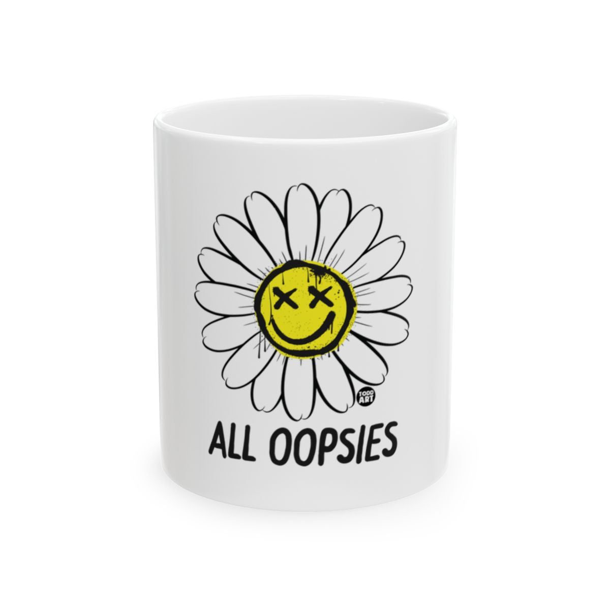 Retro Smiley Daisy All Oopsies Mug Design for Fun