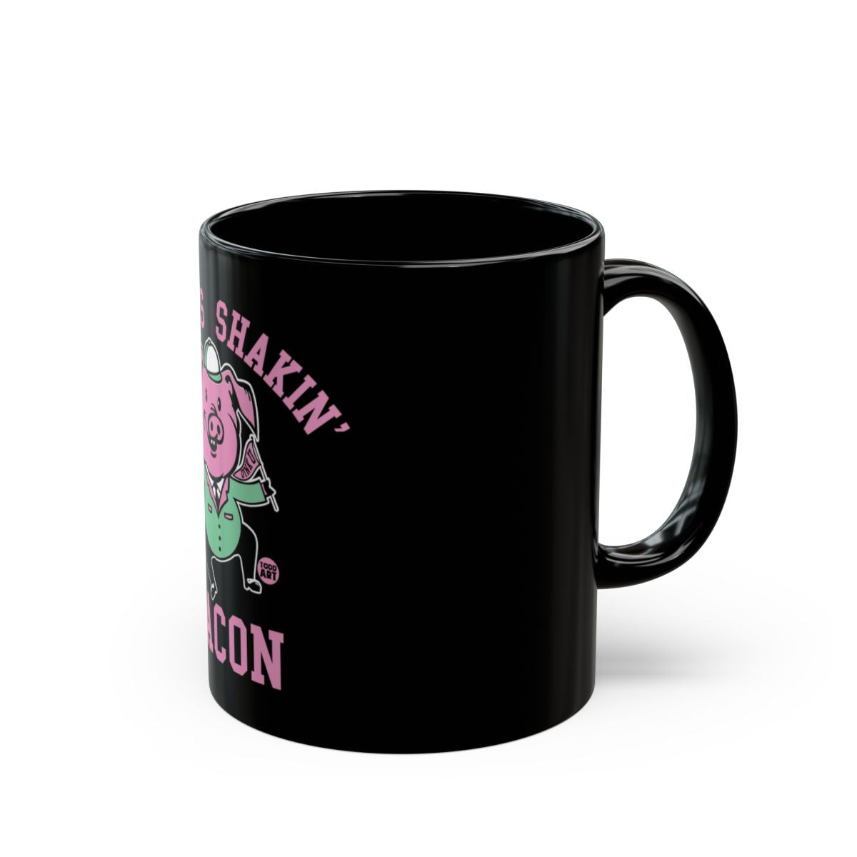 This Pig Is Shakin Bacon Black Coffee Mug