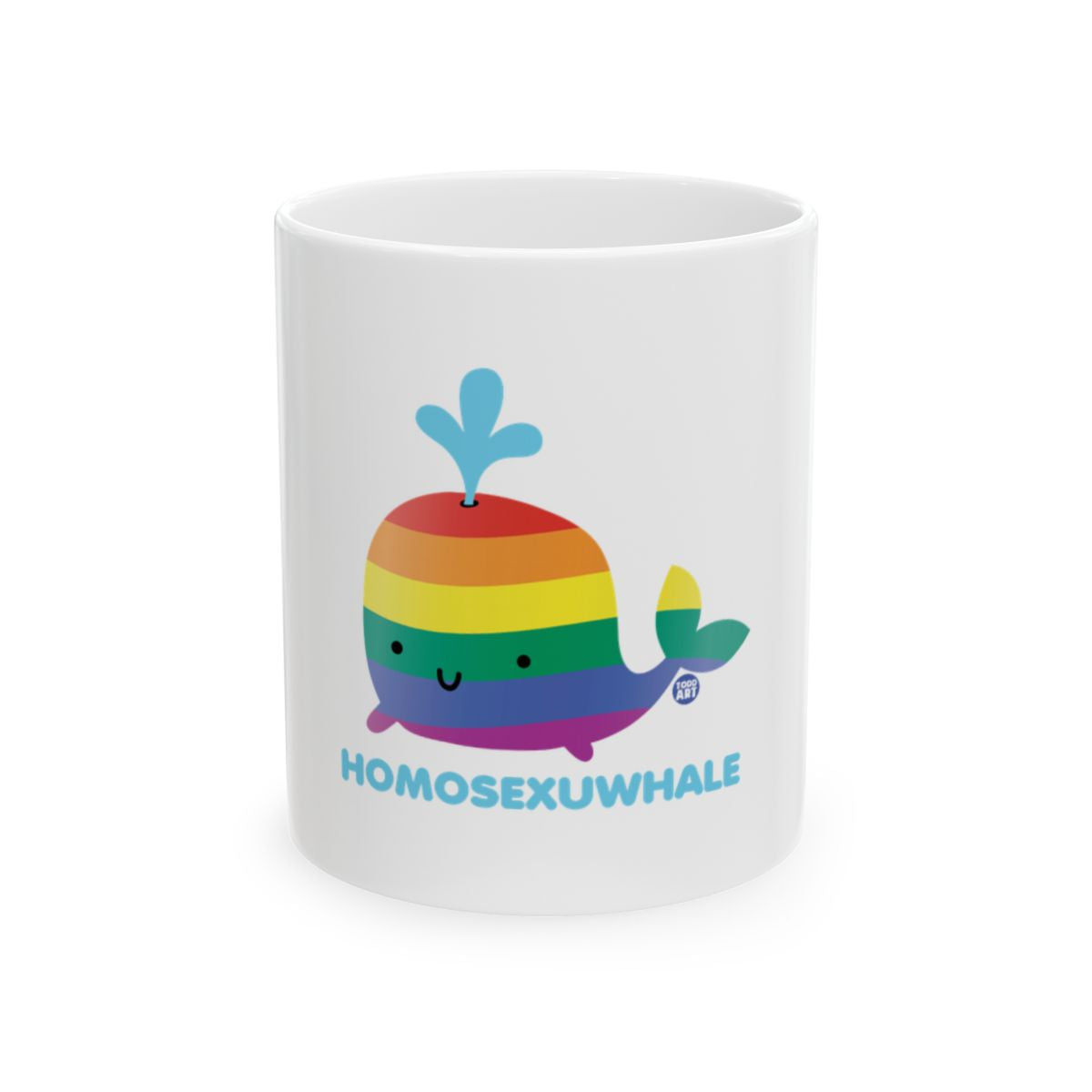 Cute Rainbow Whale Design Coffee Mug