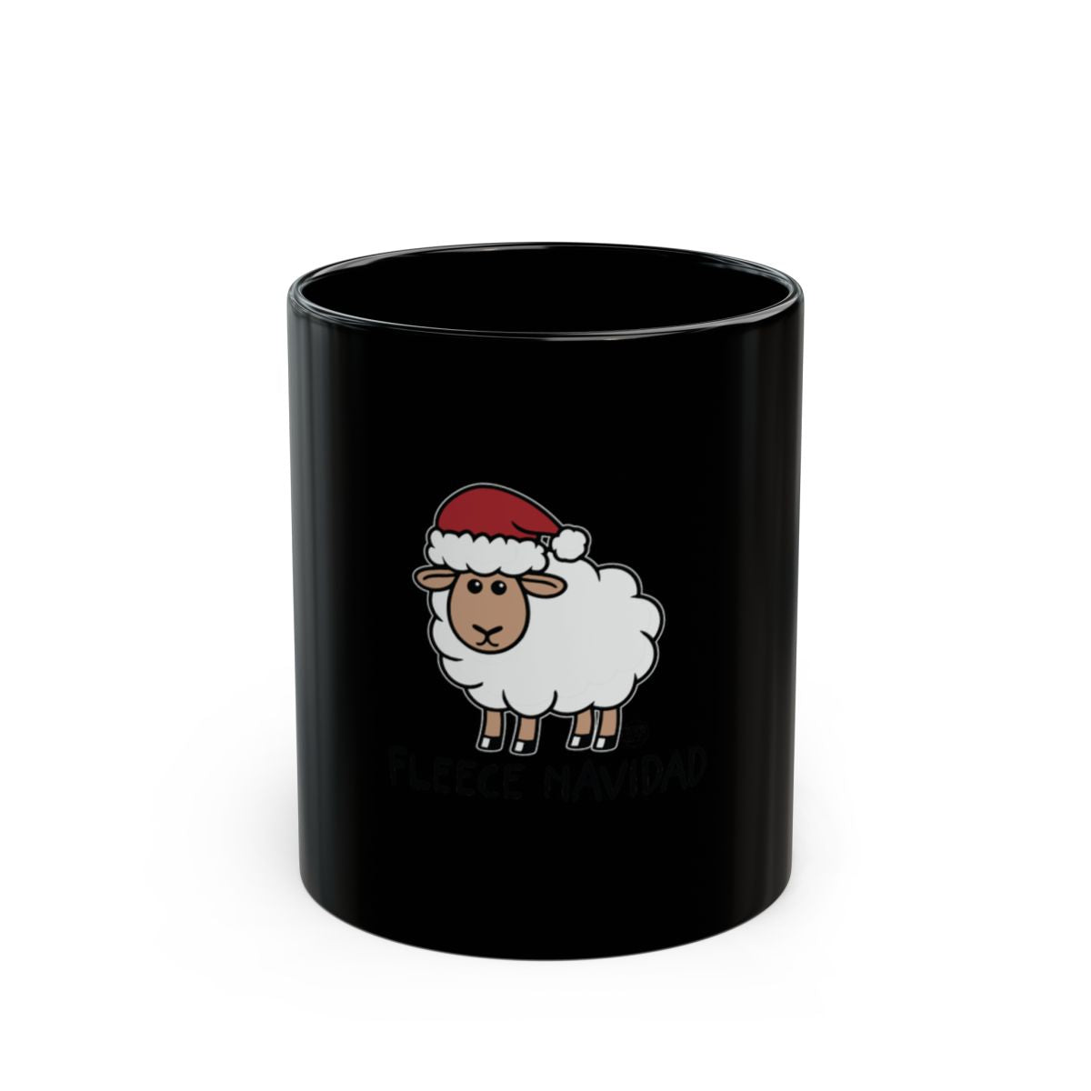 Fleece Navidad Funny Sheep Santa Black Mug product