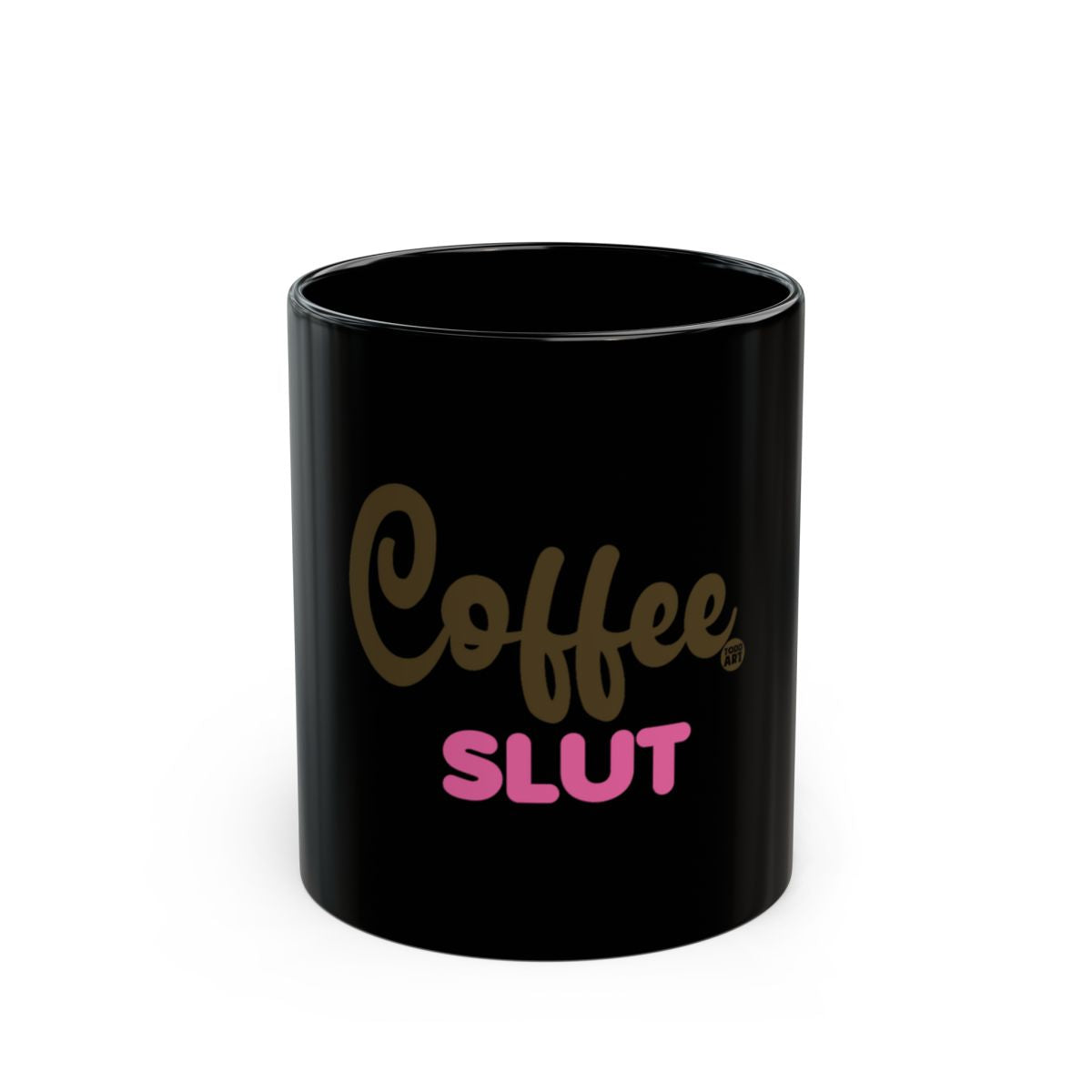 Black Coffee Slut Mug with Bold Pink Lettering