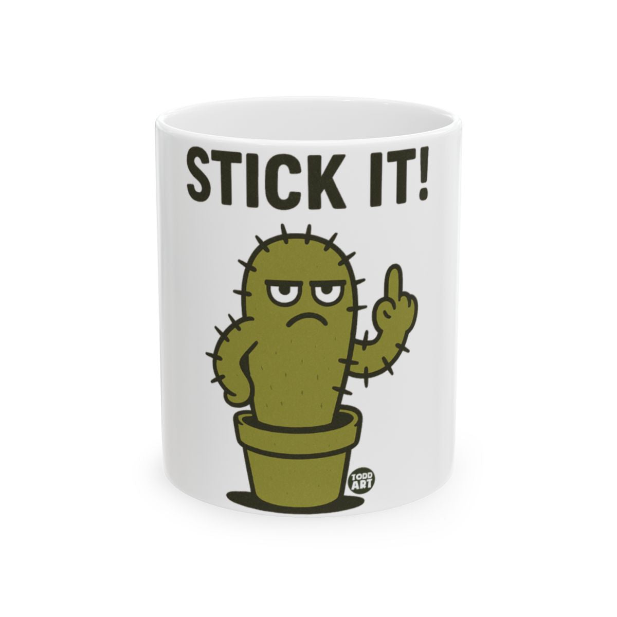 Stick It Cute Grumpy Cactus Graphic Design Mug