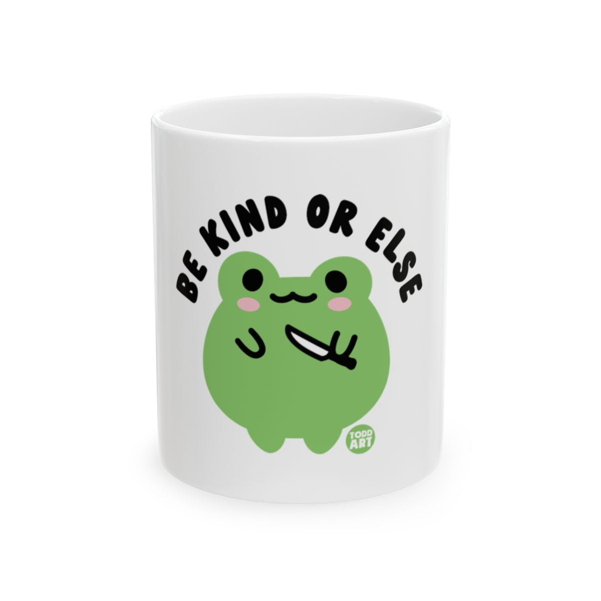 Be Kind Or Else Cute Frog Mug with Inspirational Design
